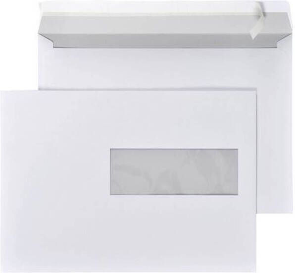 DULA C5 Enveloppen A5 formaat wit Met venster rechts 229 x 162 mm 25 stuks Zelfklevend met plakstrip 80 Gram