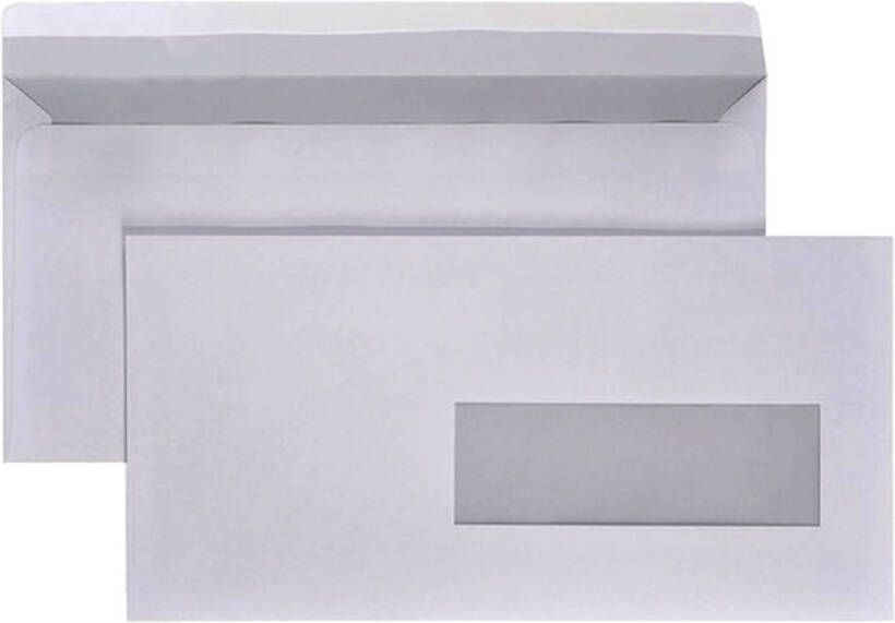 DULA EA5 6 Enveloppen 110 x 220 mm Venster rechts 1000 Stuks Zelfklevend met plakstrip 80 gram