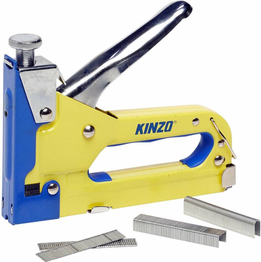 Kinzo Tacker nietmachine incl. 1500 spijkers en nieten voor vloerbedekking en hout Nietmachine