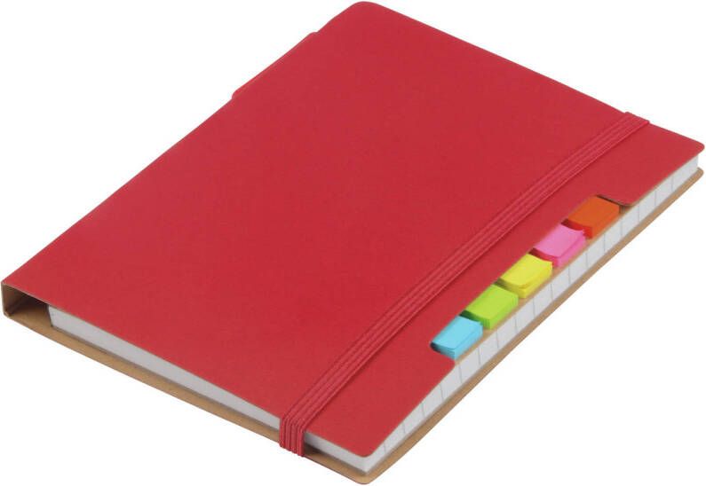 Merkloos Pakket van 1x stuks schoolschriften notitieboeken A6 gelinieerd rood Notitieboek