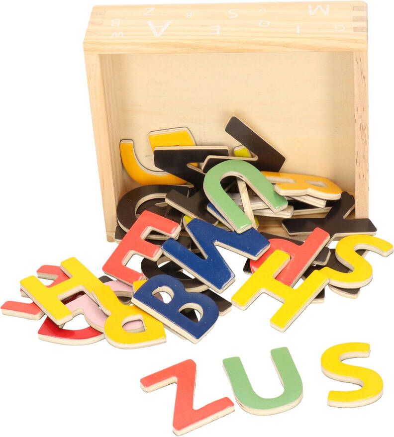 Small Foot 37x Gekleurde magneet letters van hout Magneten