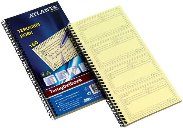 Atlanta Terugbelboek 74x128mm 400 notities 100vel