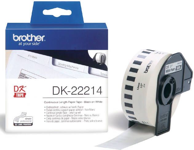 Brother Etiket DK-22214 12mm thermisch 30-meter wit papier