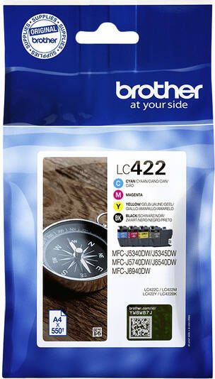 Brother Inktcartridge LC-422VAL zwart 3 kleuren