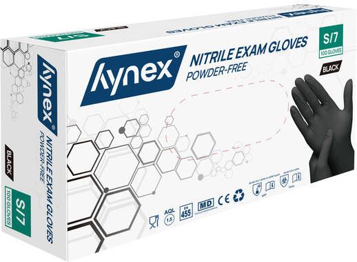 Hynex Handschoen S nitril zwart pak Ã  100 stuks