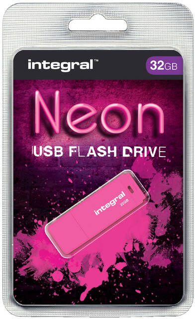 Integral USB-stick 2.0 32GB neon roze