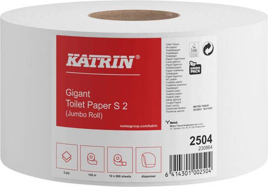 Katrin Toiletpapier 2504 Jumbo S2 2laags