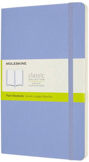 Moleskine Notitieboek large 130x210mm blanco soft cover hydrangea blue