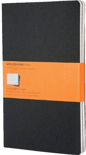 Moleskine Schrift 130x210mm lijn 160 pagina's 70gr zwart set Ã  3 stuks