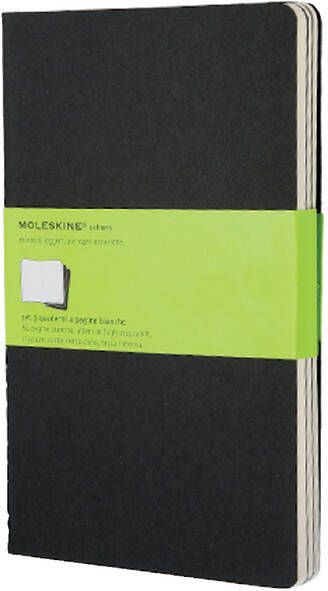 Moleskine Schrift 130x210mm blanco 160 pagina's 70gr zwart set Ã  3 stuks