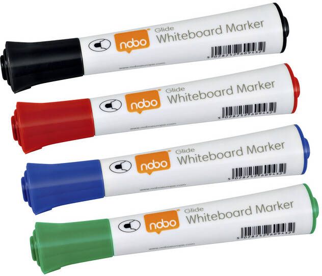 Nobo Viltstift whiteboard Glide rond assorti 3mm 4st