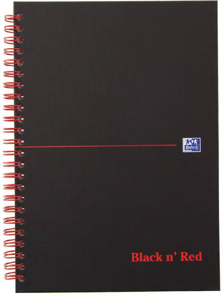 Oxford Notitieboek Black n'Red A4 70vel lijn