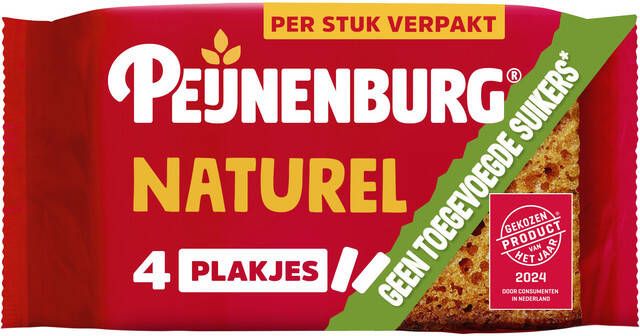 Peijnenburg Koek naturel zonder toegevoegde suiker 4-pack