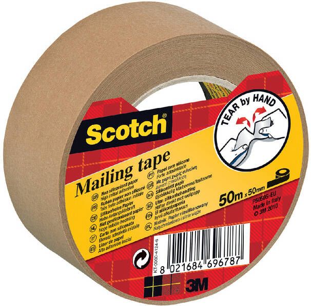 Scotch verpakkingsplakband ft 50 mm x 50 m papier bruin