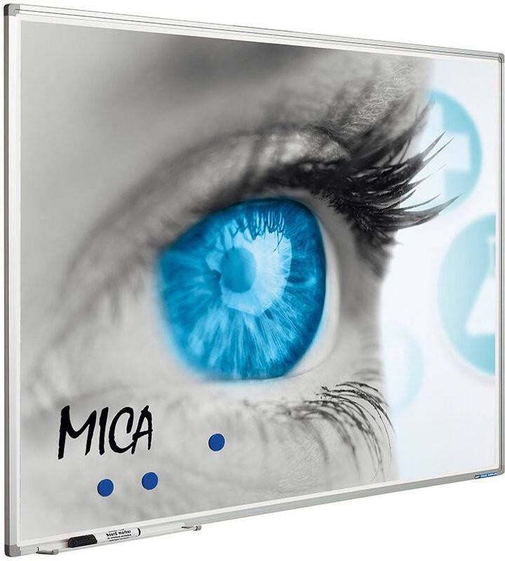Smit Visual Projectiebord Softline profiel 8mm email wit MICA projectie (16:9)