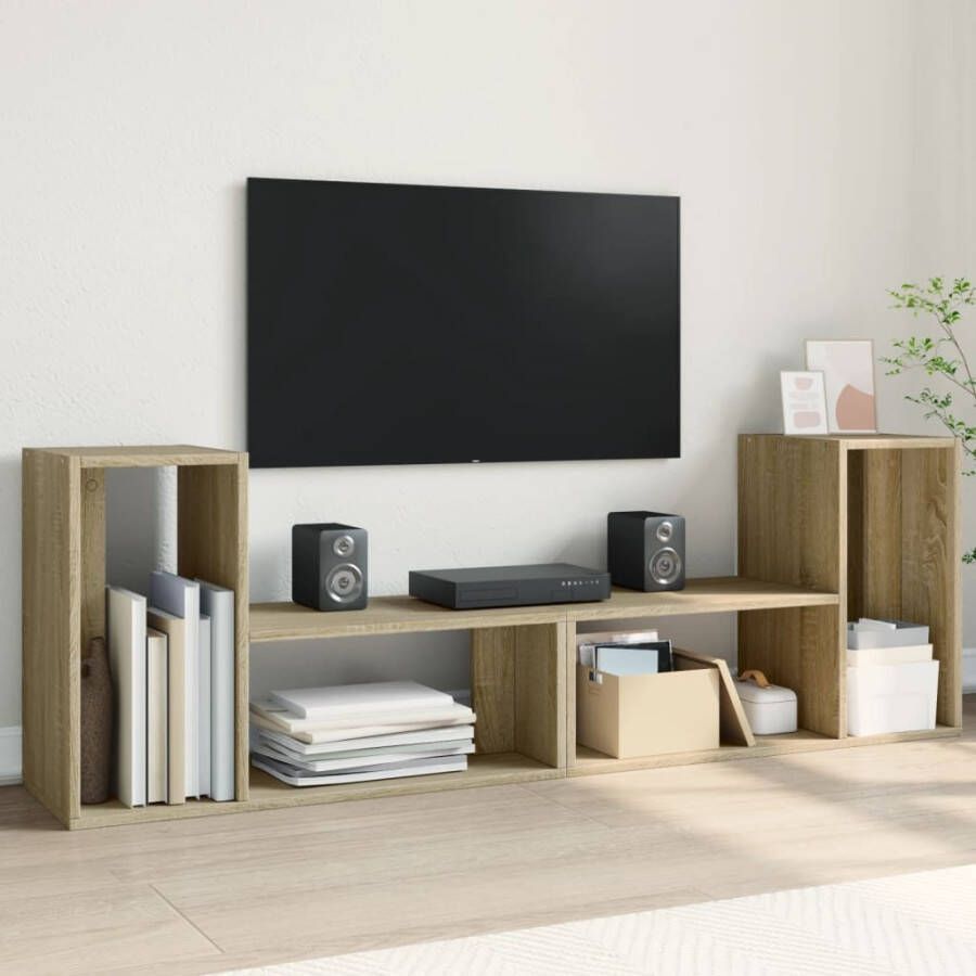 VidaXL Tv-meubelen 2 st 75x30x50 cm bewerkt hout sonoma eikenkleurig