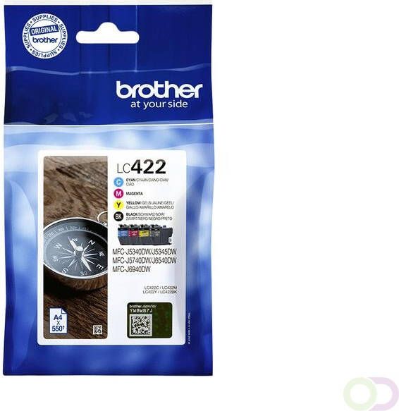 Brother Inktcartridge LC-422VAL zwart 3 kleuren