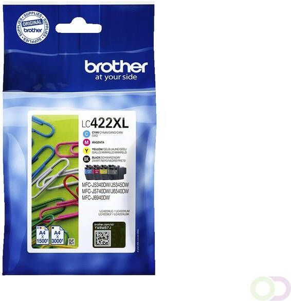 Brother Inktcartridge LC-422XLVAL zwart 3 kleuren