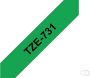 Brother Labeltape P touch TZE731 12mm zwart op groen - Thumbnail 2