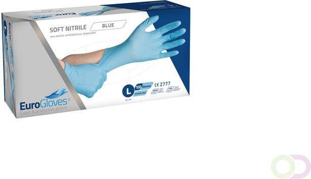 Eurogloves Handschoen nitril L blauw 100 stuks