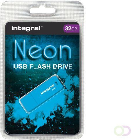 Integral USB-stick 2.0 32GB neon blauw