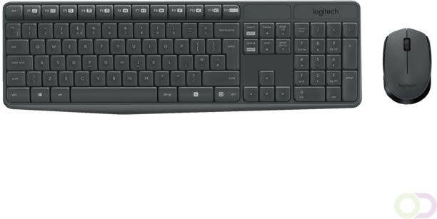 Logitech MK235 Wireless Keyboard and Mouse Combo toetsenbord USB QWERTY US International Grijs (920-007931)