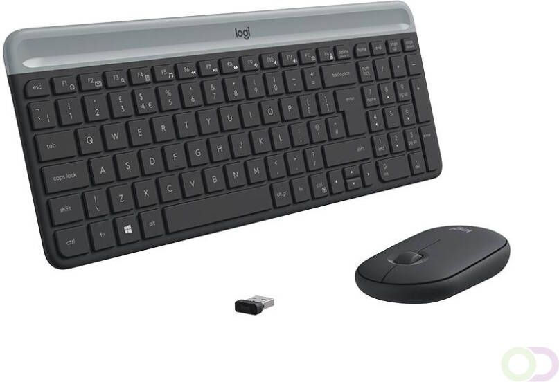 Logitech Slim Wireless Keyboard and Mouse Combo MK470 toetsenbord USB QWERTY Engels Grafiet (920-009204)
