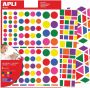 Apli Kids verwijderbare stickers geassorteerde vormen kleuren en groottes blister met 664 stuks - Thumbnail 1