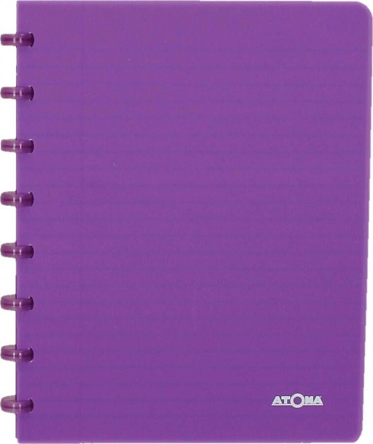 Atoma Trendy schrift ft A5 144 bladzijden gelijnd transparant paars