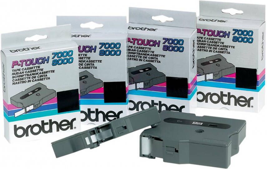 Brother TX tape voor P-Touch 18 mm zwart op wit