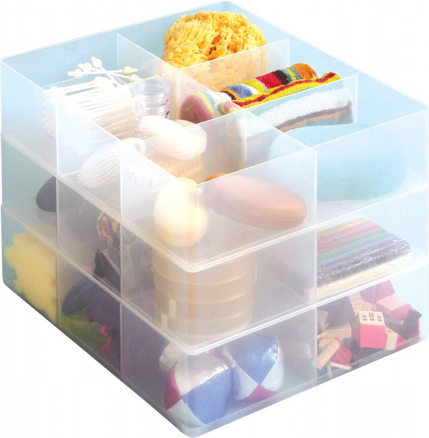 Really Useful Boxes van stevig kunststof | VindiQ Really Useful Box office divider met 6 vakjes transparant