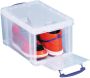 Really Useful Boxes van stevig kunststof | VindiQ Really Useful Box opbergdoos 14 liter met opening aan de voorkant transparant - Thumbnail 1