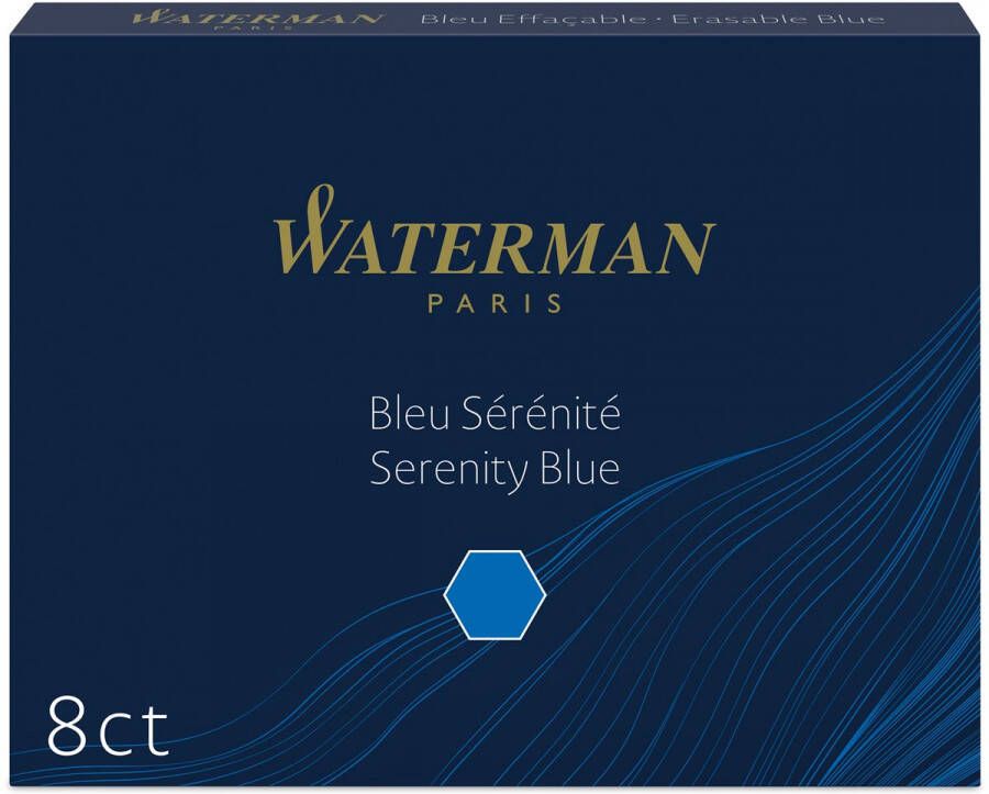 Waterman inktpatronen Standard blauw Florida pak van 8 stuks