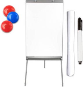 4Goodz Büromi Mdf Flipover Inclusief Toebehoren 65x100cm Hoogte 120-185cm