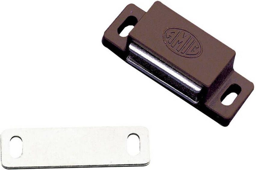 AMIG magneetsnapper deurmagneet 2 stuks bruin 4.3 x 1.45 x 1 2 cm 3 kg Magneet snappers