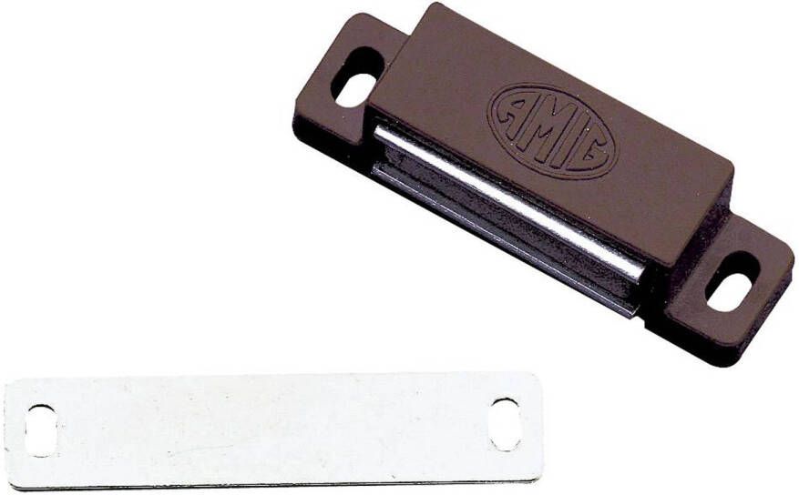 AMIG magneetsnapper deurmagneet 2 stuks bruin 5.6 x 1.5 x 1.4 cm 5 kg Magneet snappers