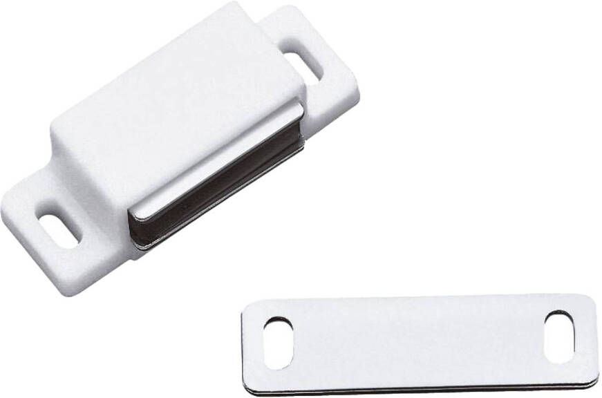 AMIG magneetsnapper deurmagneet 2 stuks wit 4.3 x 1.45 x 1 2 cm 3 kg Magneet snappers