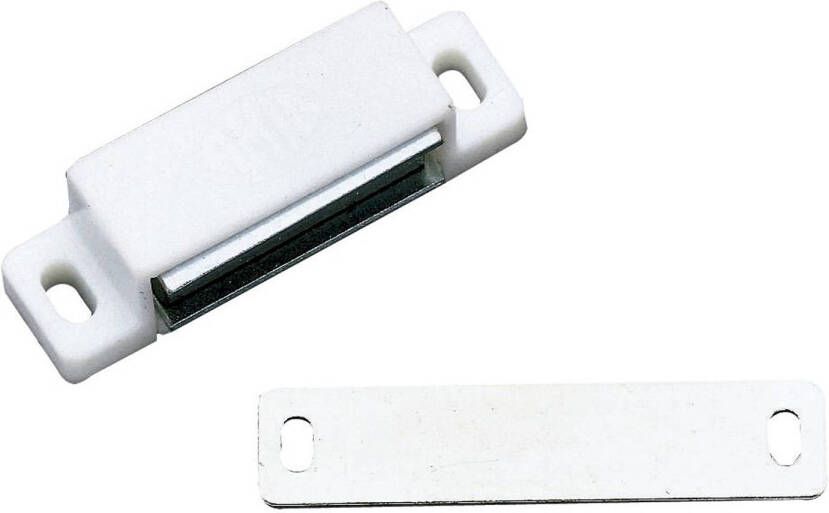 AMIG magneetsnapper deurmagneet 2 stuks wit 5.6 x 1.5 x 1.4 cm 5 kg Magneet snappers