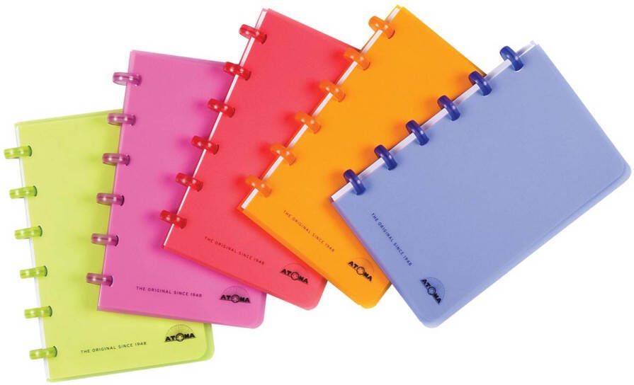 Atoma Trendy notitiboekje ft A6 120 bladzijden PP geruit 5 mm geassorteerde kleuren 12 stuks