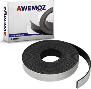 Awemoz Magneetband met Plakstrip 5 Meter Lang Magneetstrip Magneet Tape Magnetisch Tape Zelfklevend Zwart