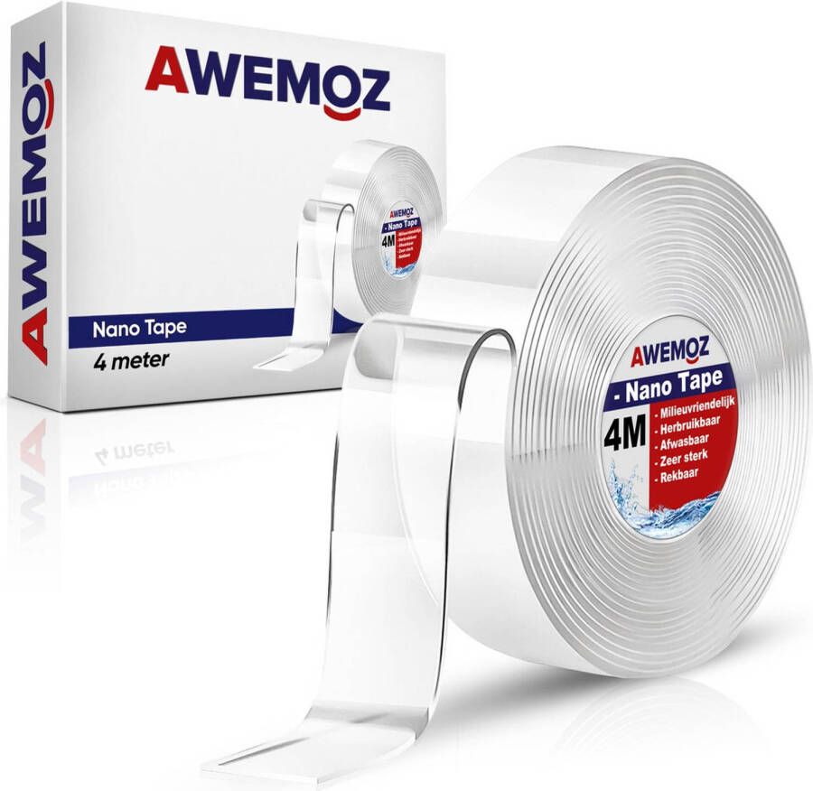 Awemoz Nano Tape Klussen 4 Meter Dubbelzijdig Plakband Extra Sterk Transparante Dubbelzijdige Tape Waterdicht