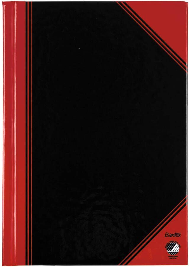Bantex notitieboekje ft A5 192 bladzijden gelijnd rood en zwart 6 stuks