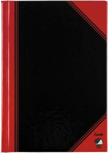 Bantex notitieboekje ft A5 192 bladzijden gelijnd rood en zwart 6 stuks