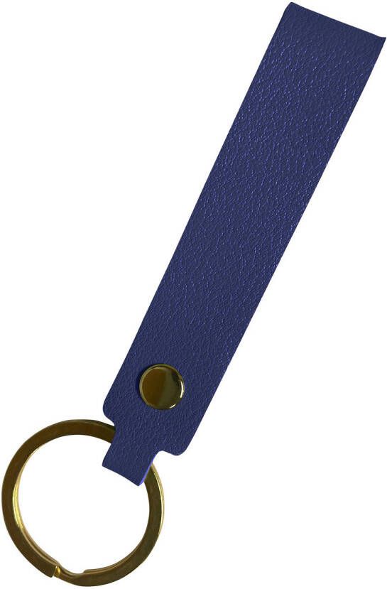 Basey Sleutelhanger Leer Leren Sleutelhanger Met Sleutelhanger Ring Donkerblauw