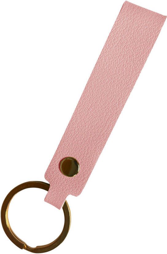 Basey Sleutelhanger Leer Leren Sleutelhanger Met Sleutelhanger Ring Lichtroze