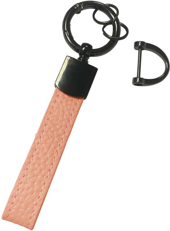 Basey Sleutelhanger Leer Leren Sleutelhanger Met Sleutelhanger Ringen Lichtroze