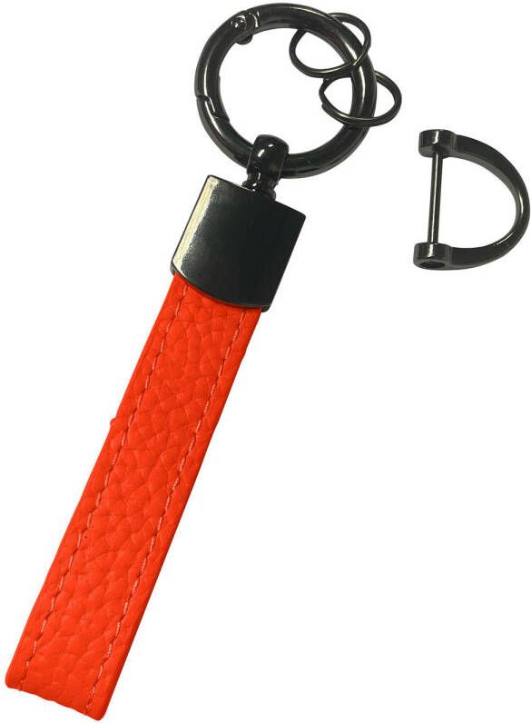 Basey Sleutelhanger Leer Leren Sleutelhanger Met Sleutelhanger Ringen Rood