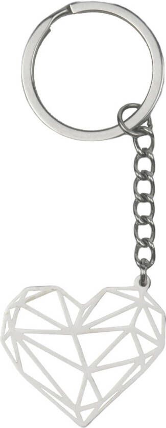 Basey Sleutelhanger Patroon Metalen Sleutelhanger Geometrisch Hart