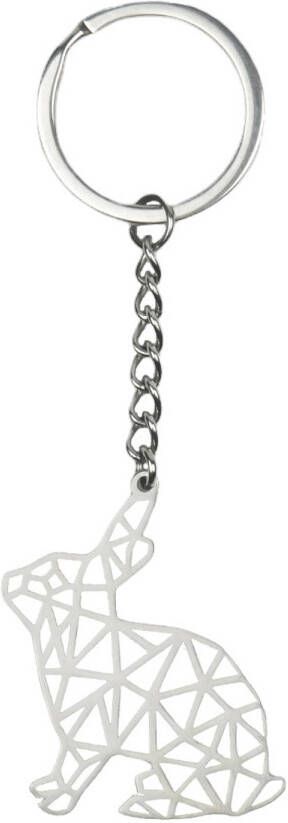 Basey Sleutelhanger Patroon Metalen Sleutelhanger Geometrisch Konijn