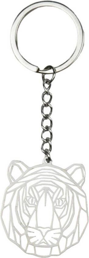 Basey Sleutelhanger Patroon Metalen Sleutelhanger Geometrisch Tijger
